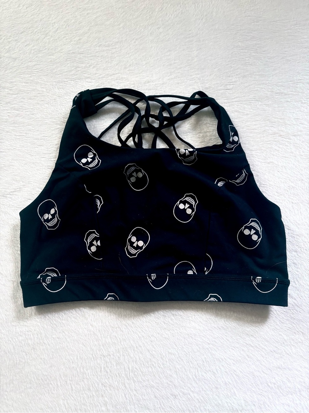 torrid Black Skull-Print Strappy Sports Bra